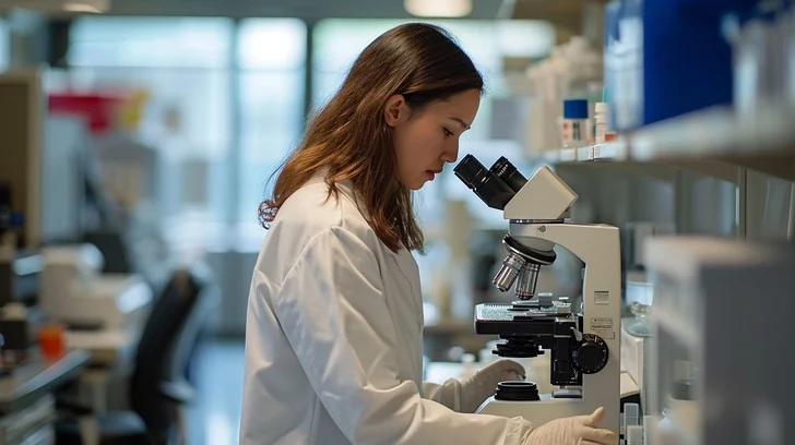 Investigador en laboratorio de patología molecular